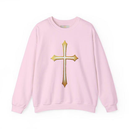 Women’s Gold Cross Sweatshirt – Christian Faith Apparel
