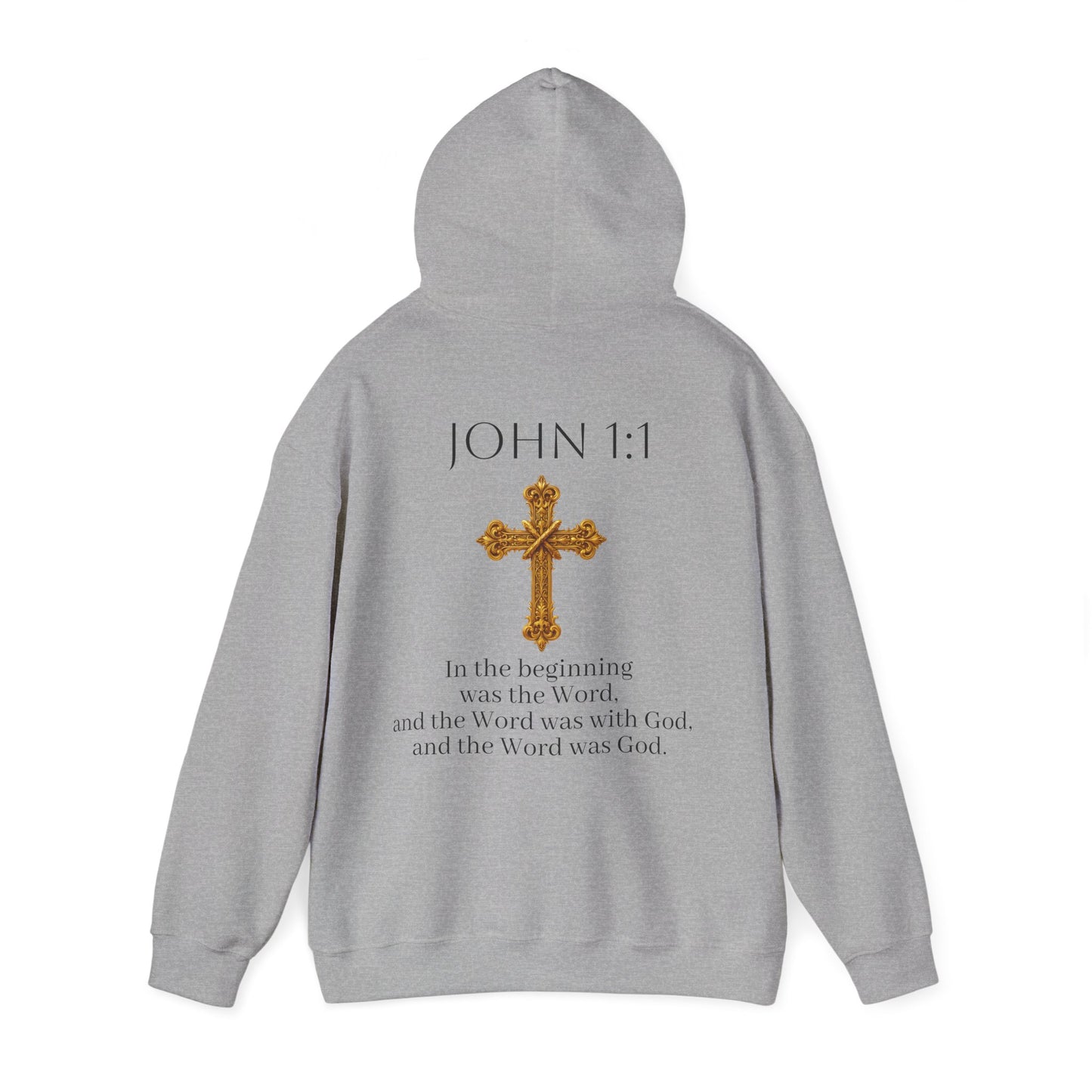 “The Word Eternal” – Women’s Christian Hoodie with Bold Dark Lettering (John 1:1)
