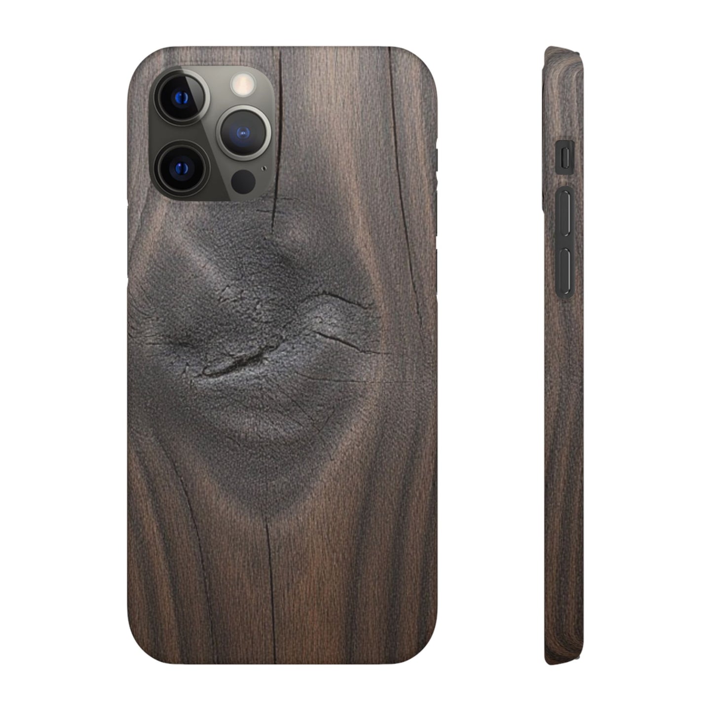 iPhone Snap Case – Dark Wood Grain Design