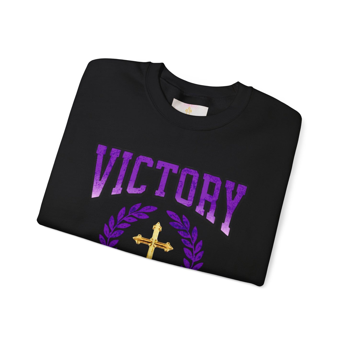 Victory Women’s Sweatshirt – Bold Purple Logo, Faith in Comfort