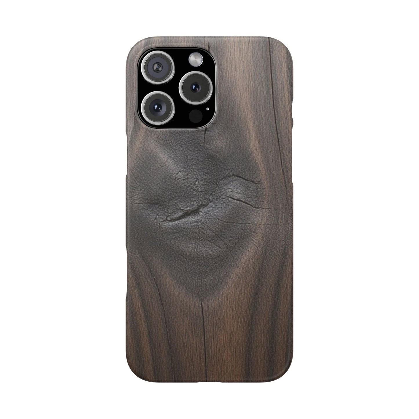 iPhone Snap Case – Dark Wood Grain Design