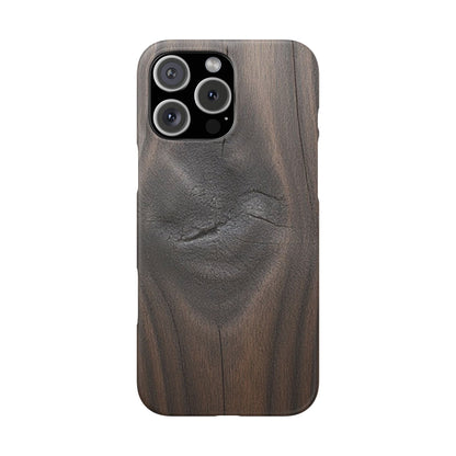 iPhone Snap Case – Dark Wood Grain Design