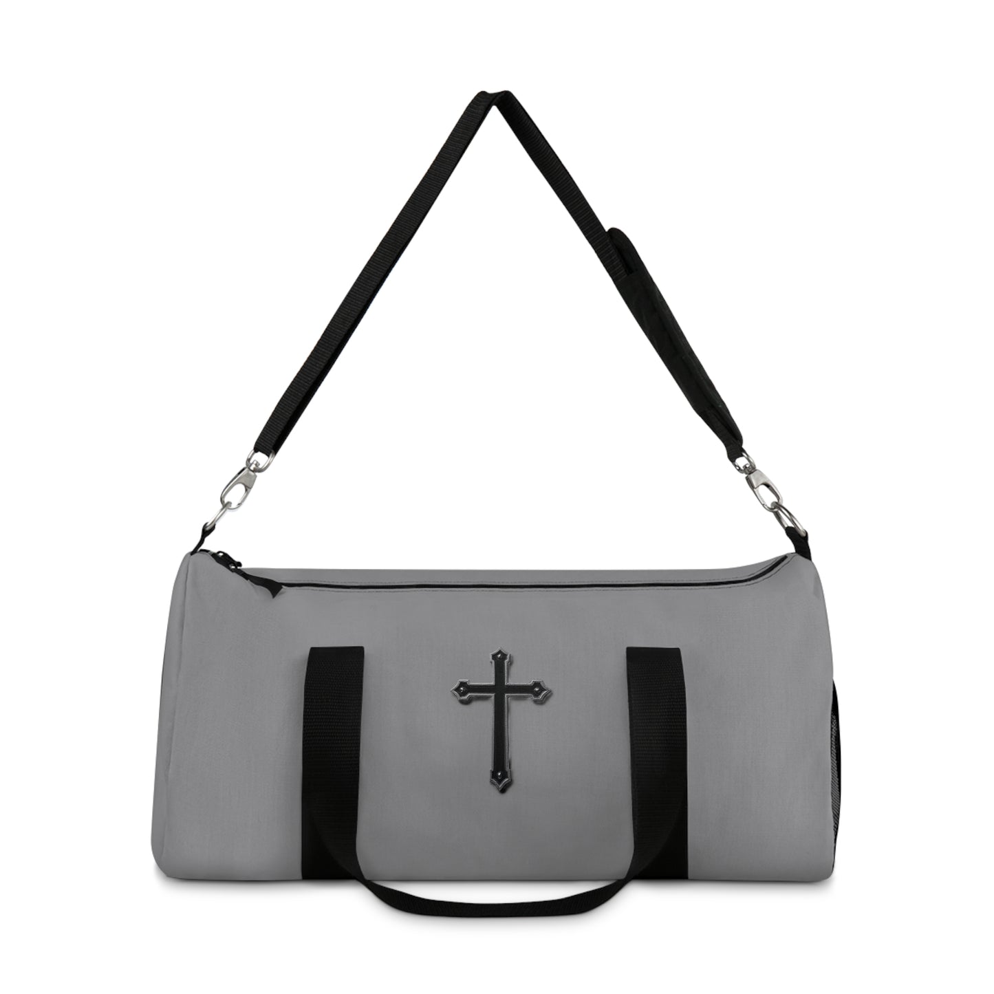 Divine Strength Duffle Bag in Grey – Carry the Cross with Purpose