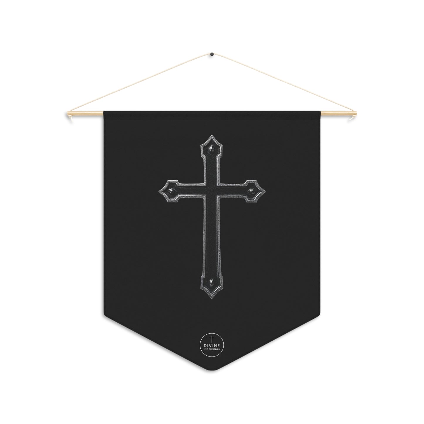 At the Foot of the Cross Pennant Banner in Black – Black Cross Design