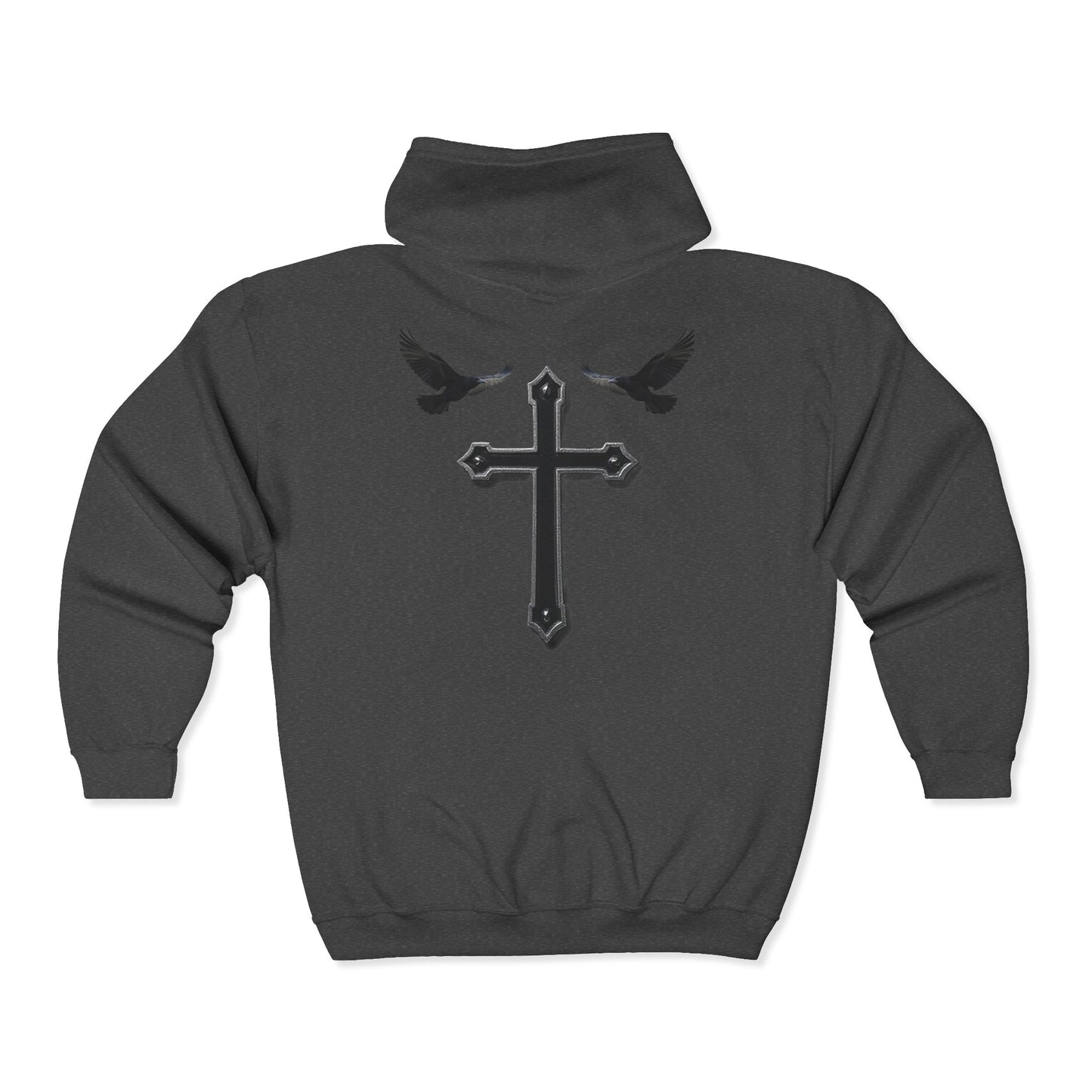 Faithful Watchers” – Cross & Crows Men’s Zip-Up Hoodie