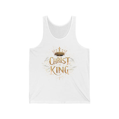Christ the King | Women’s Faith Tank – Bold Gold Statement of Divine Strength