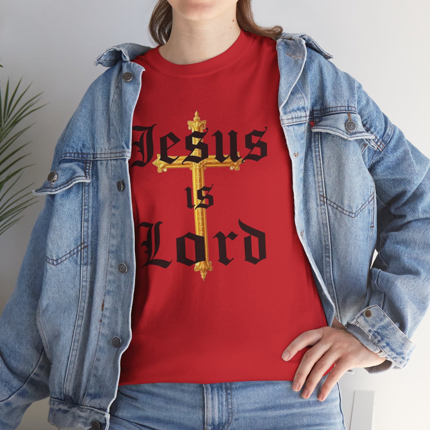 Jesus is Lord with Cross - Women's Christian T-Shirt