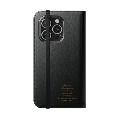 Black Chi Rho Folding Case for iPhone – Faith in Every Step