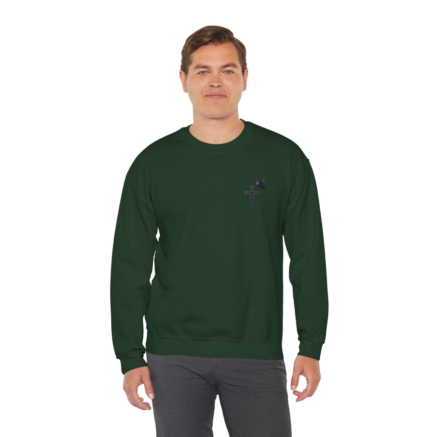 God’s Grace: Cross & Ravens Men's Sweatshirt