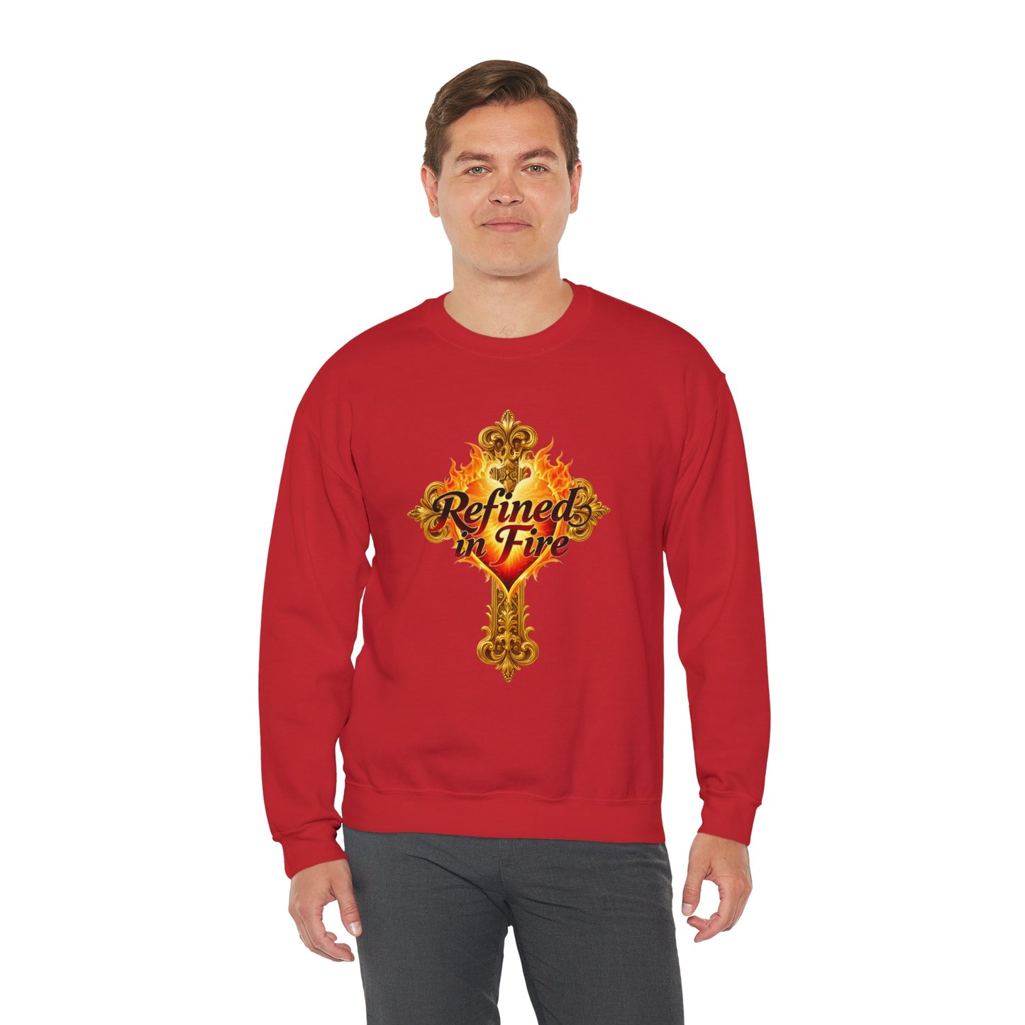 Refined in Fire - Men's Ornate Christian Sweatshirt