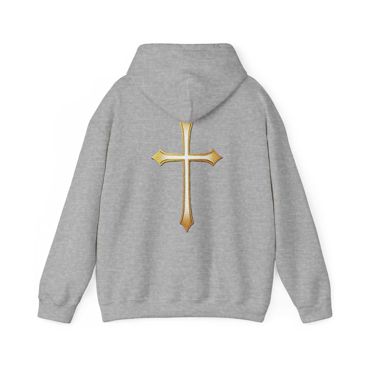 Women’s Gold Cross Hoodie – Christian Faith Hoodie with Front & Back Design