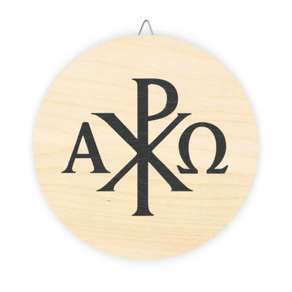 The Beginning and the End – Chi Rho Faith Wood Sign