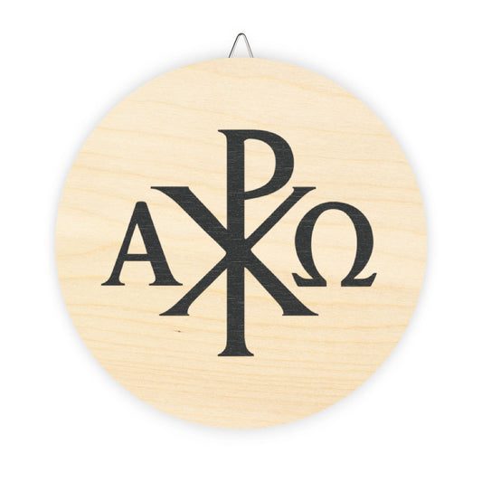 The Beginning and the End – Chi Rho Faith Wood Sign