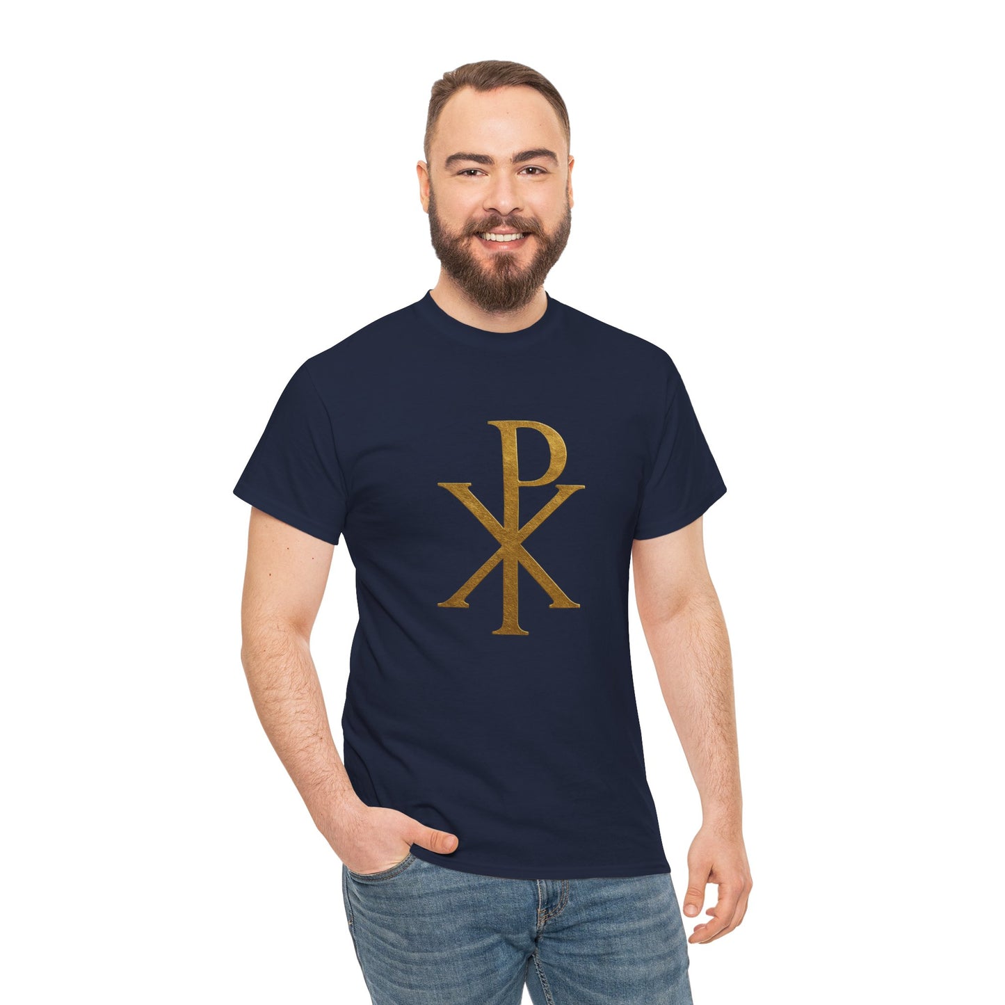 Chi Rho (Gold) - Men's Christian T-Shirt