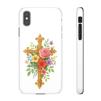 Floral Cross Snap Case for iPhone – Faith in Bloom