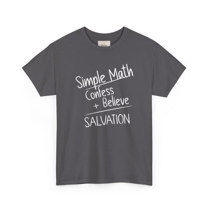 Simple Math of Salvation Men’s T-Shirt – Bold Faith (White Chalk)