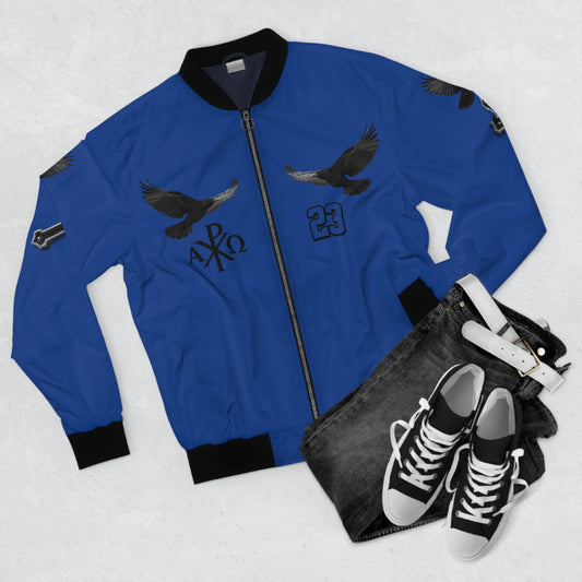 Faithful Guardians – Cross & Crows Men’s Bomber Jacket in Blue