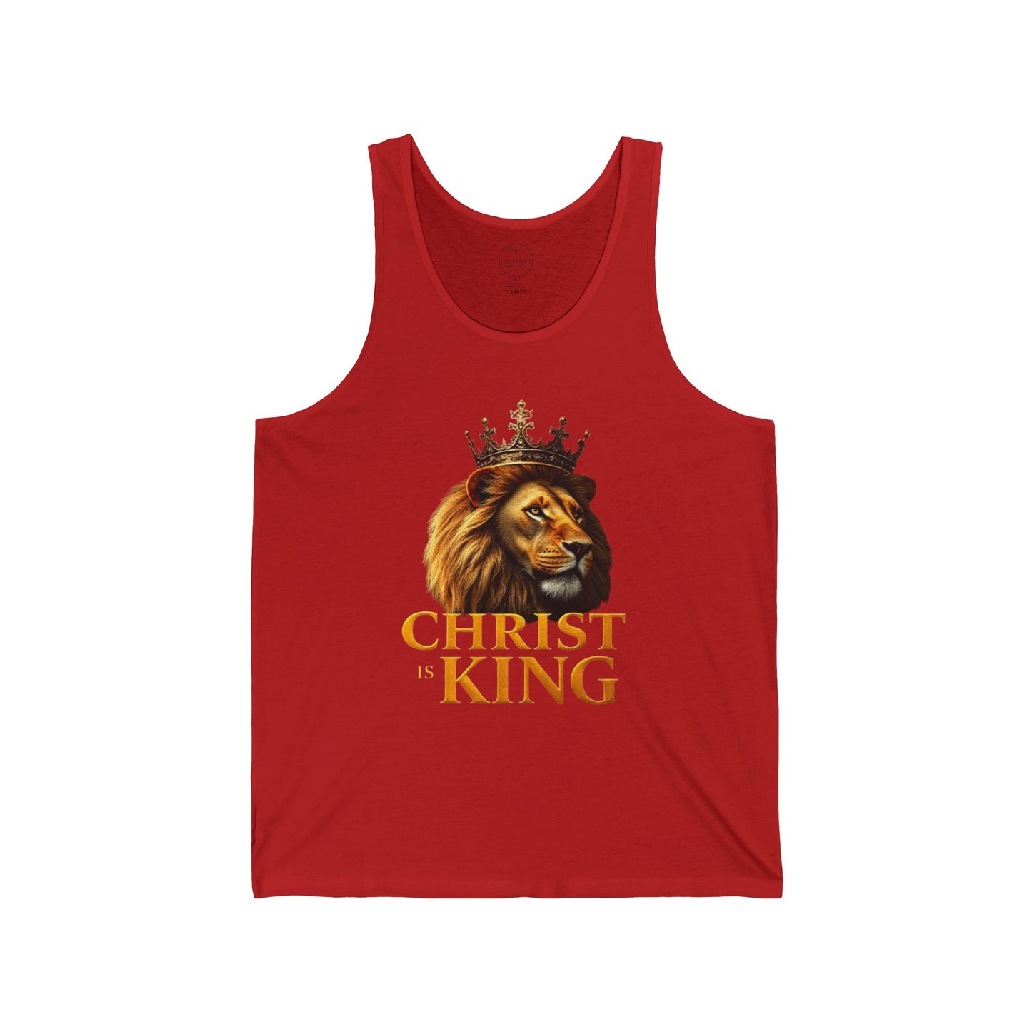 Christ is King – Men’s Christian Tank Top with Lion & Cross Design