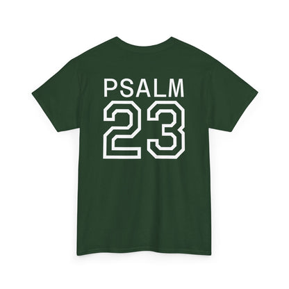Psalm 23 Men’s T-Shirt – Inspired Sports-Style Shirt (White Numbering)