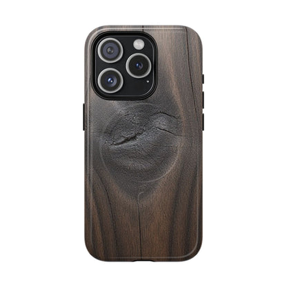 Faith Rooted in Strength – Dark Wood Grain iPhone Magnetic Tough Case