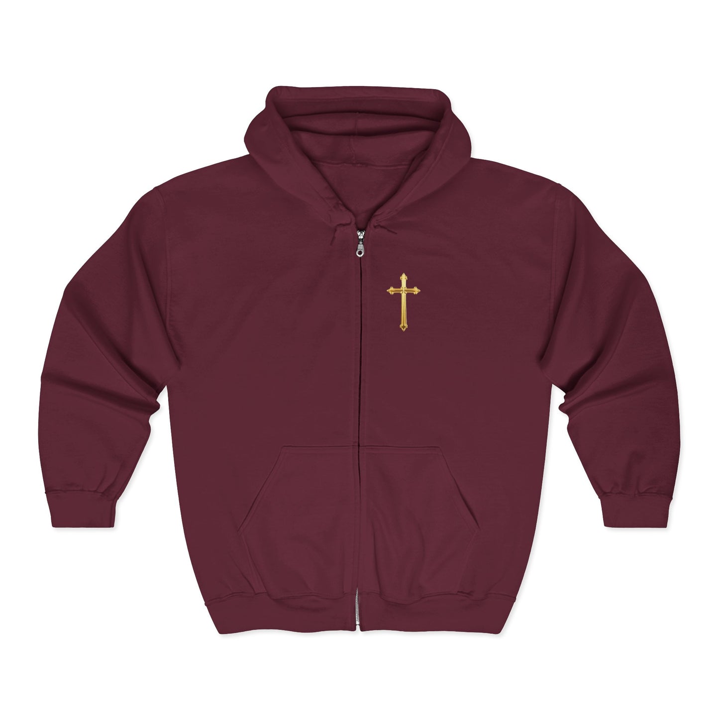 Sanctified Women's Gothic Cross Zip-Up Hoodie – Faith & Comfort