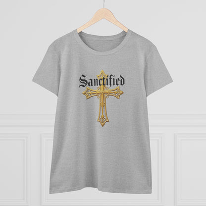 Sanctified Women's Gothic Cross T-Shirt – Faith in Bold Style