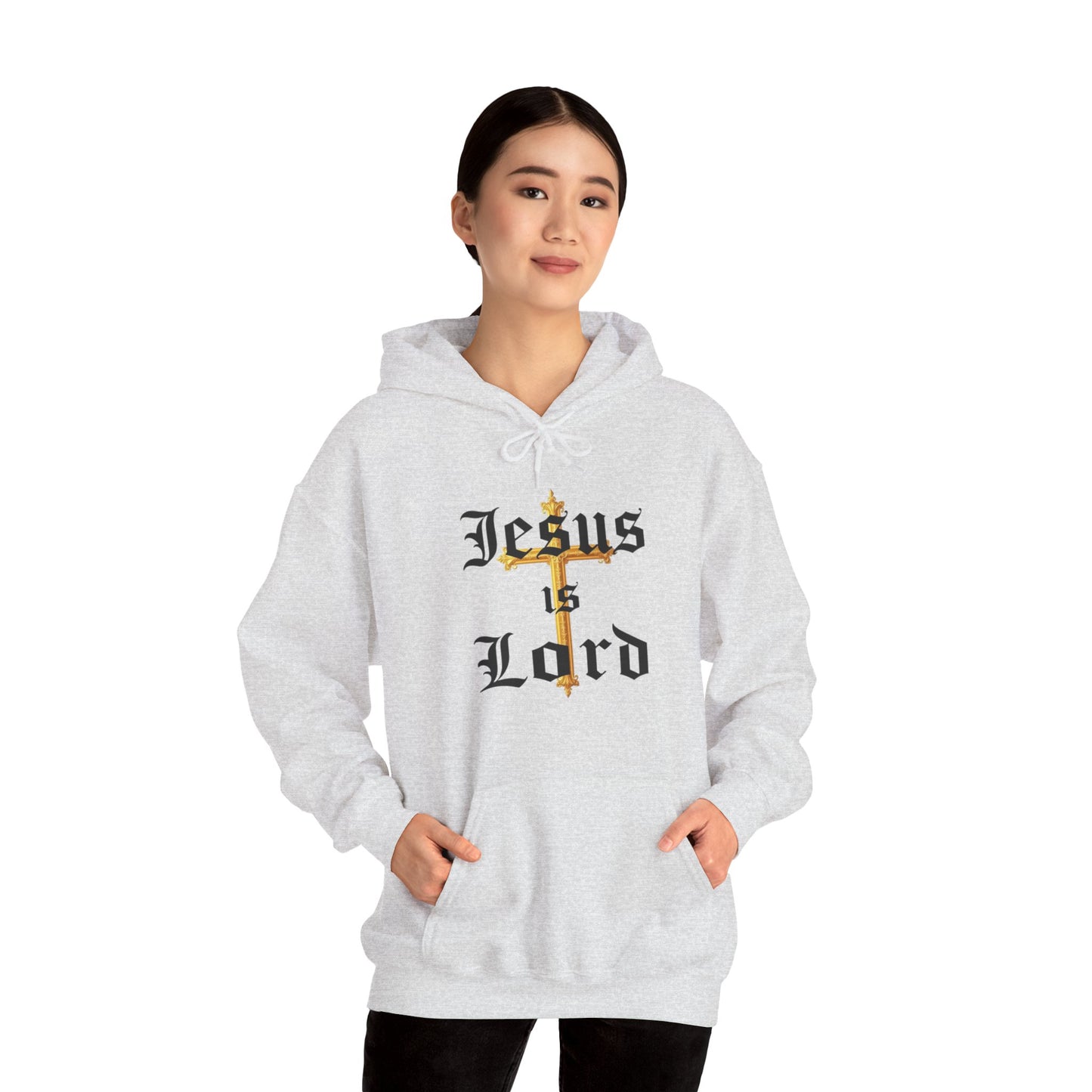 Women’s “Jesus is Lord” Christian Hoodie – Faith Statement Pullover with Cross
