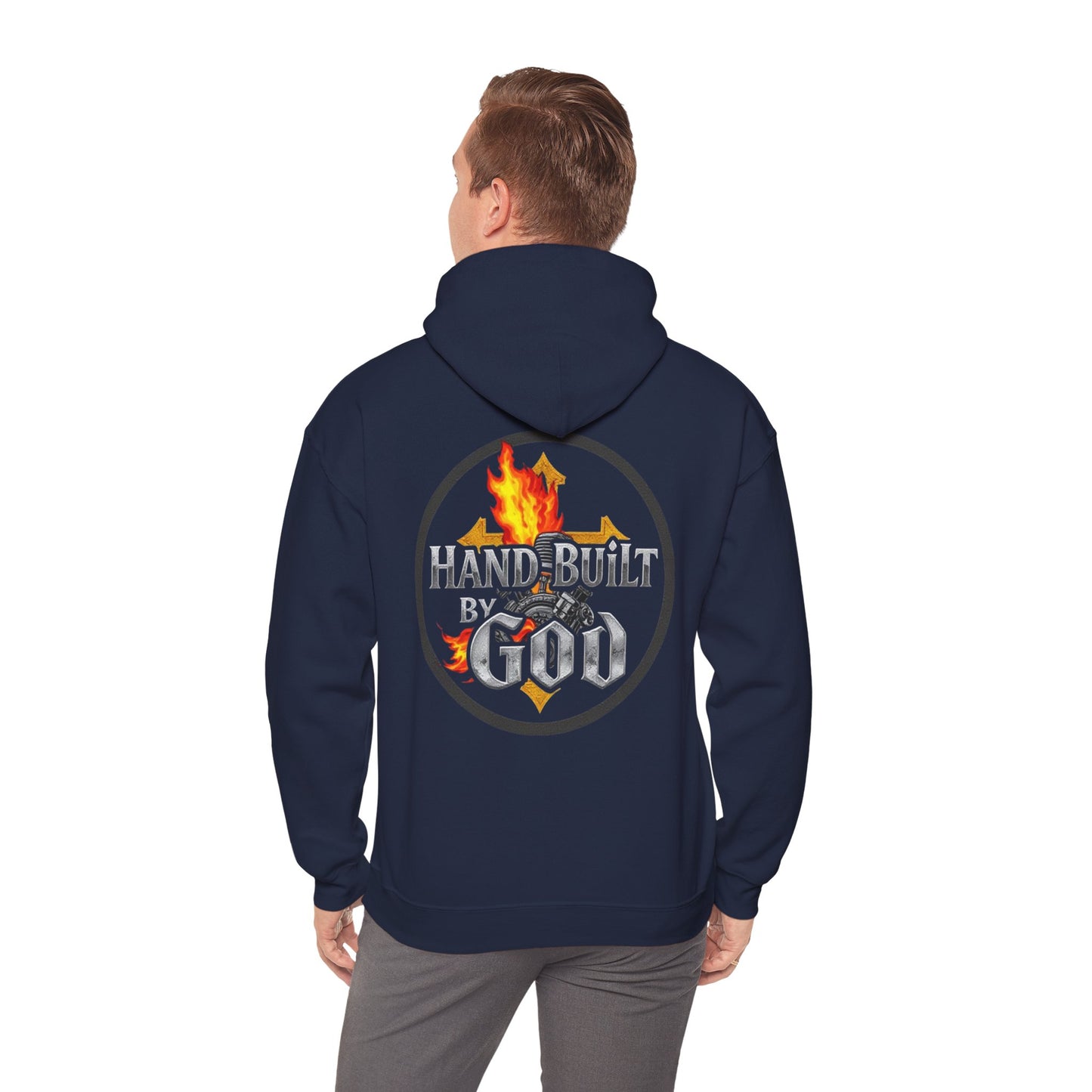 Men’s “Hand Built By God” Christian Hoodie – Bold Faith Identity Pullover