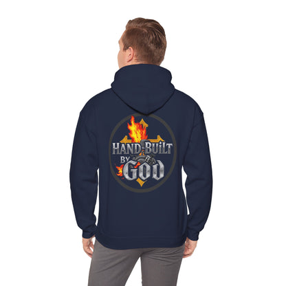 Men’s “Hand Built By God” Christian Hoodie – Bold Faith Identity Pullover