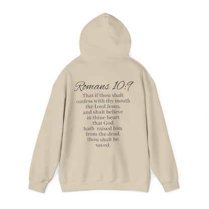 Women’s Believe Christian Hoodie – Praying Hands & Romans 10:9