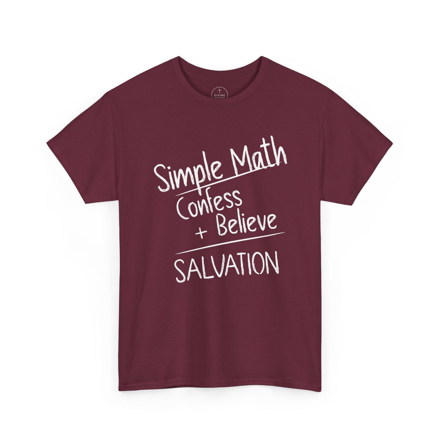 Simple Math of Salvation Men’s Christian T-Shirt (White Chalk)