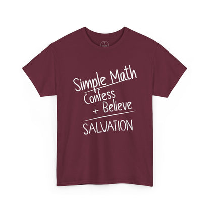 Simple Math of Salvation Men’s Christian T-Shirt (White Chalk)