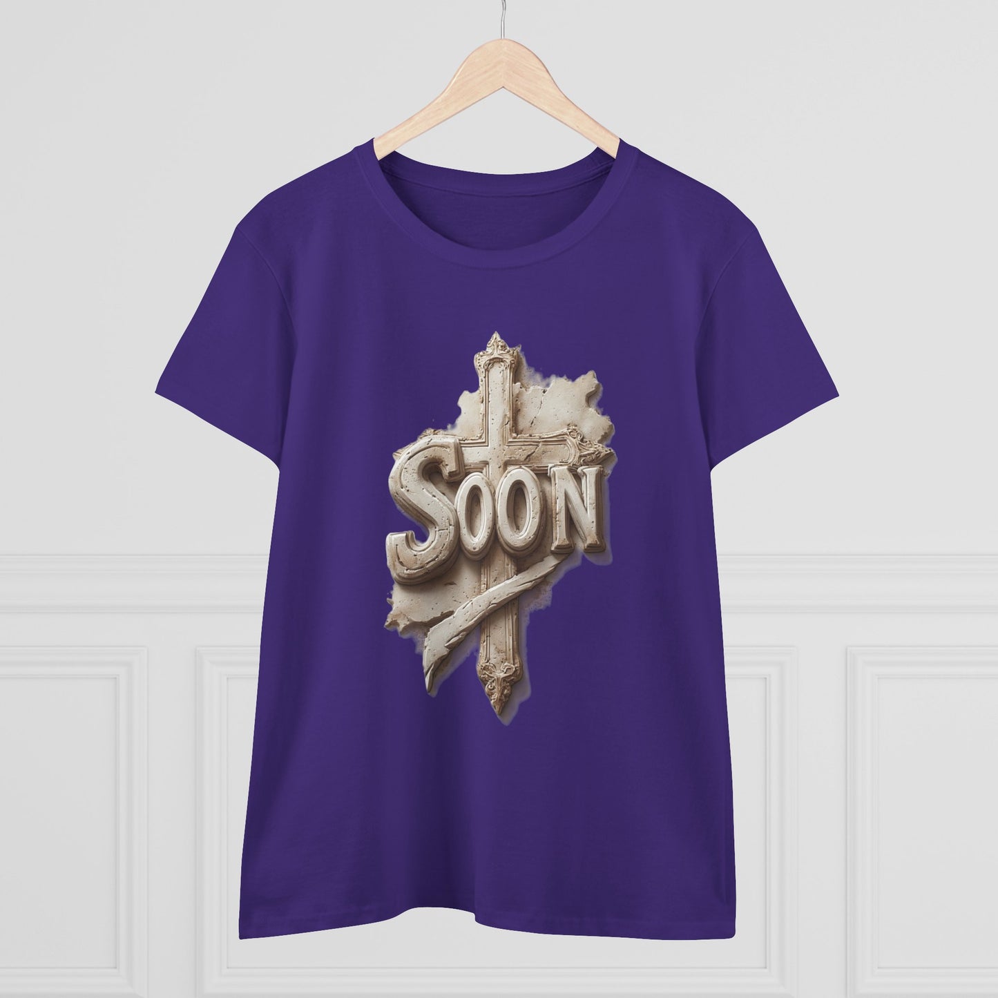 “Soon” Cross Women’s Christian Tee – Bold Faith Made Beautiful