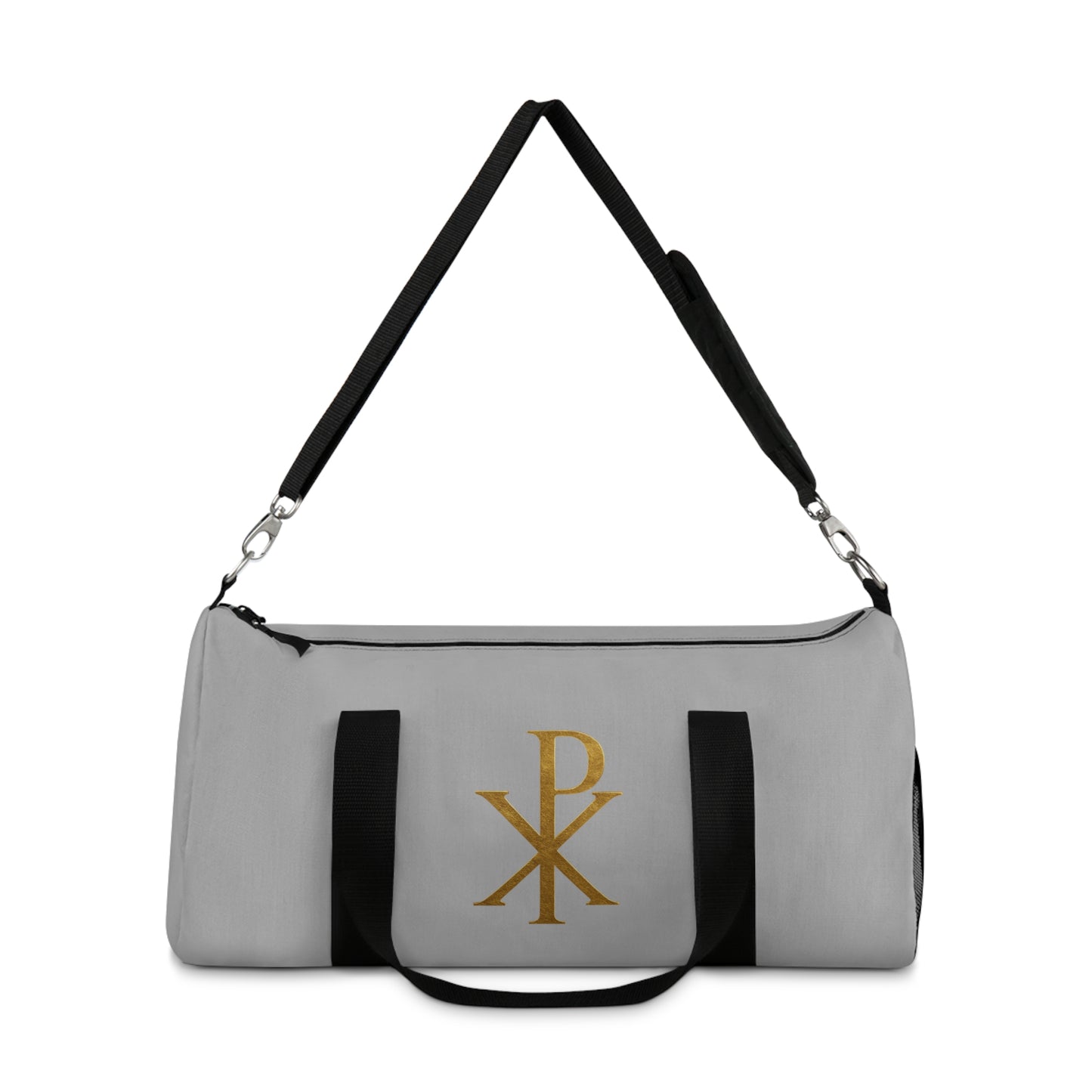 Women's Christ’s Victory Duffle Bag in Grey – Chi Rho Symbol