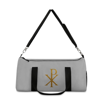 Women's Christ’s Victory Duffle Bag in Grey – Chi Rho Symbol