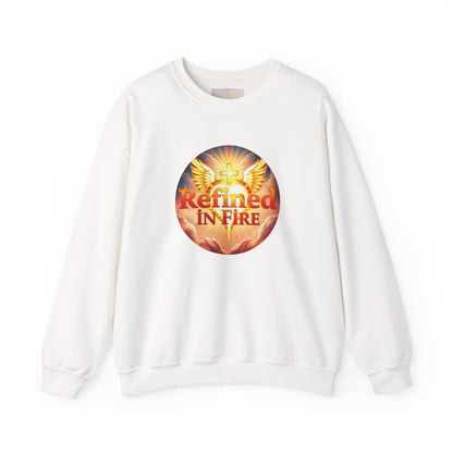 Women’s “Refined in Fire” Christian Sweatshirt – Bold Flame Design Pullover