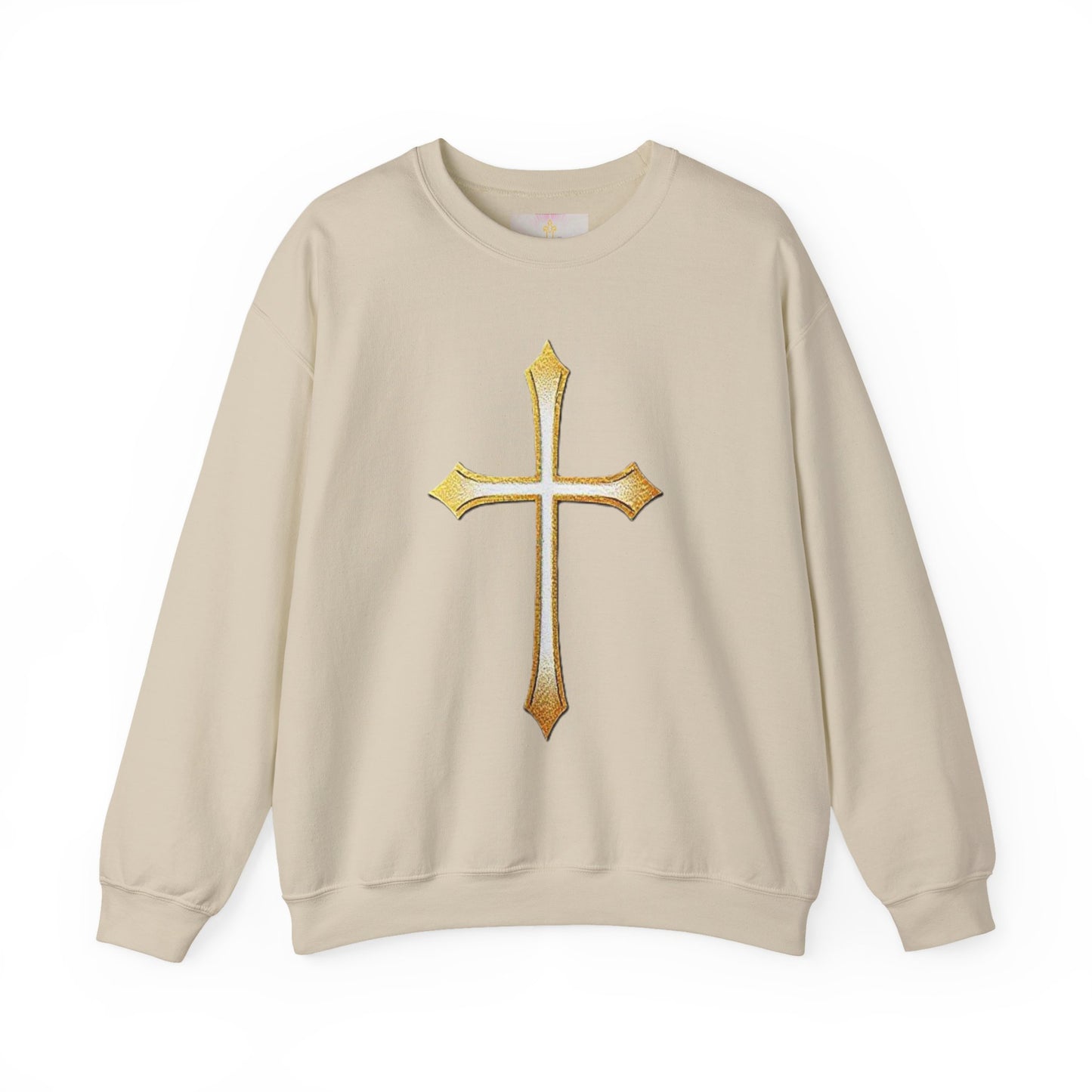 Women’s Gold Cross Sweatshirt – Christian Faith Apparel