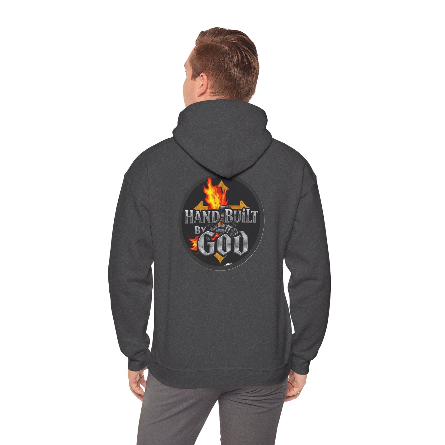 Hand Built By God - Bold Christian Men’s Hoodie