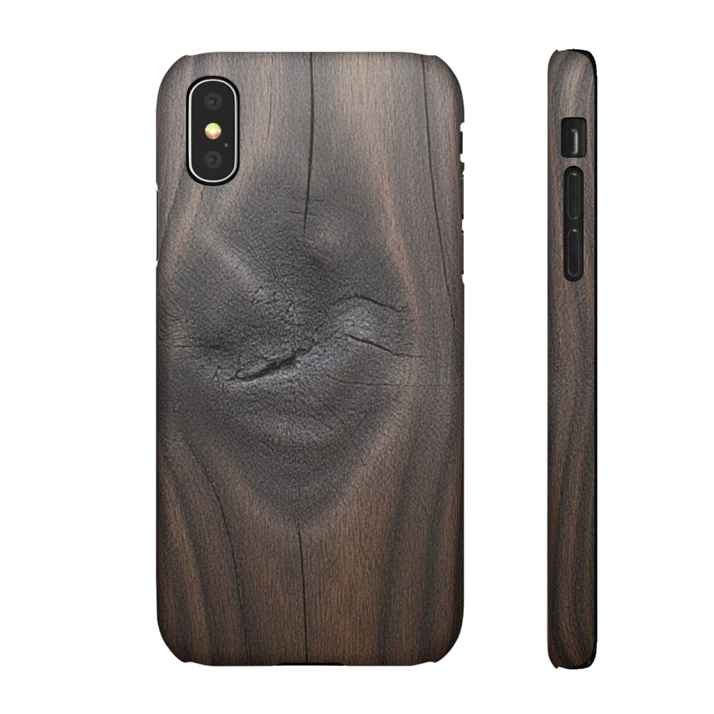 iPhone Snap Case – Dark Wood Grain Design