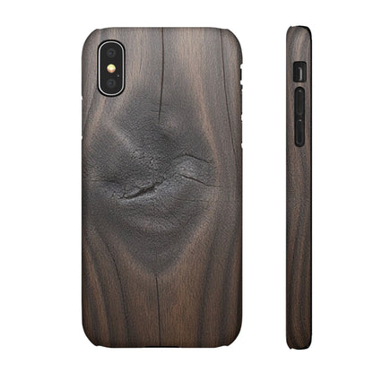 iPhone Snap Case – Dark Wood Grain Design