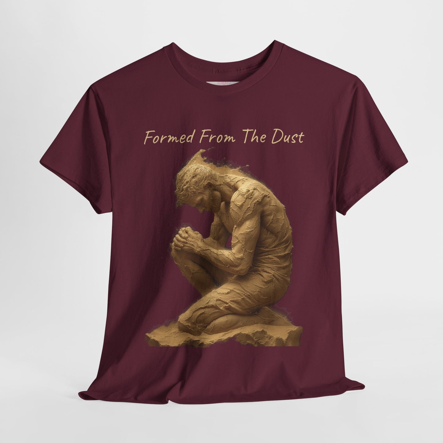 Formed from the Dust | Men’s Christian T-Shirt with Genesis 2:7 (Light Lettering)