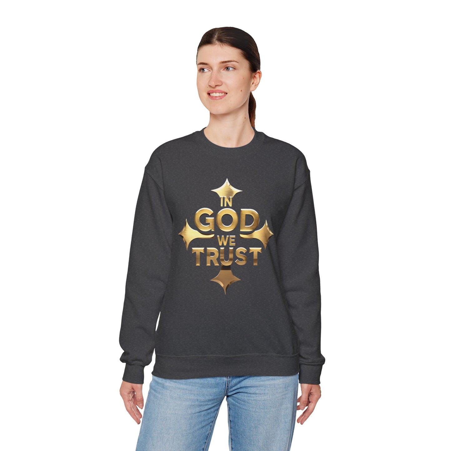Golden Grace – “In God We Trust” Christian Women’s Sweatshirt