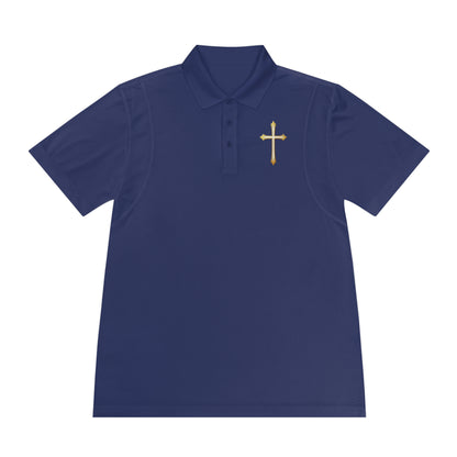 Men’s Modern Gold Cross Polo Shirt – Sleek Faith-Inspired Design