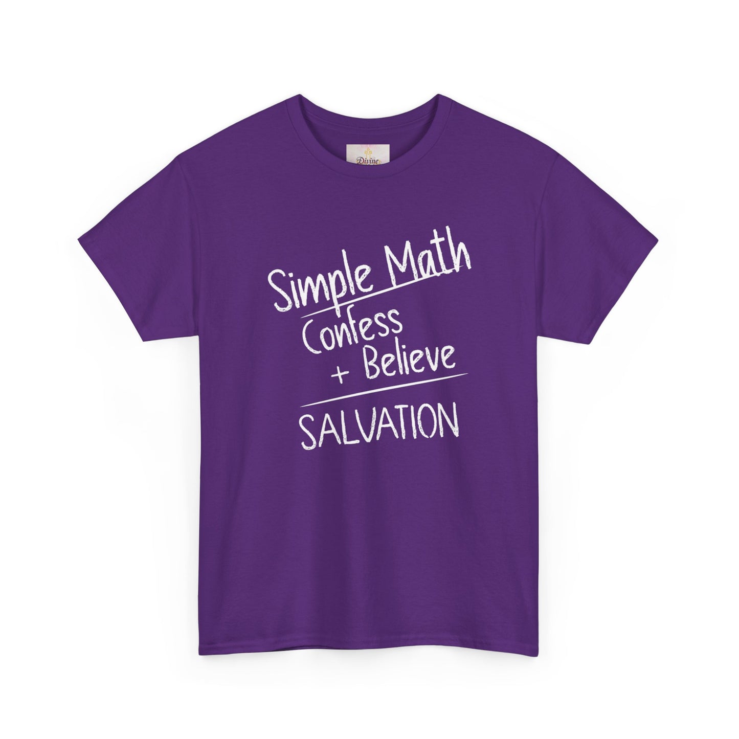 Simple Math of Salvation Men’s T-Shirt – Bold Faith (White Chalk)