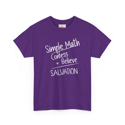 Simple Math of Salvation Men’s T-Shirt – Bold Faith (White Chalk)
