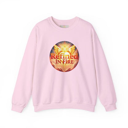 Women’s “Refined in Fire” Christian Sweatshirt – Bold Flame Design Pullover