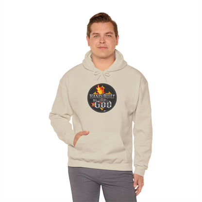 Hand Built By God - Bold Christian Men’s Hoodie