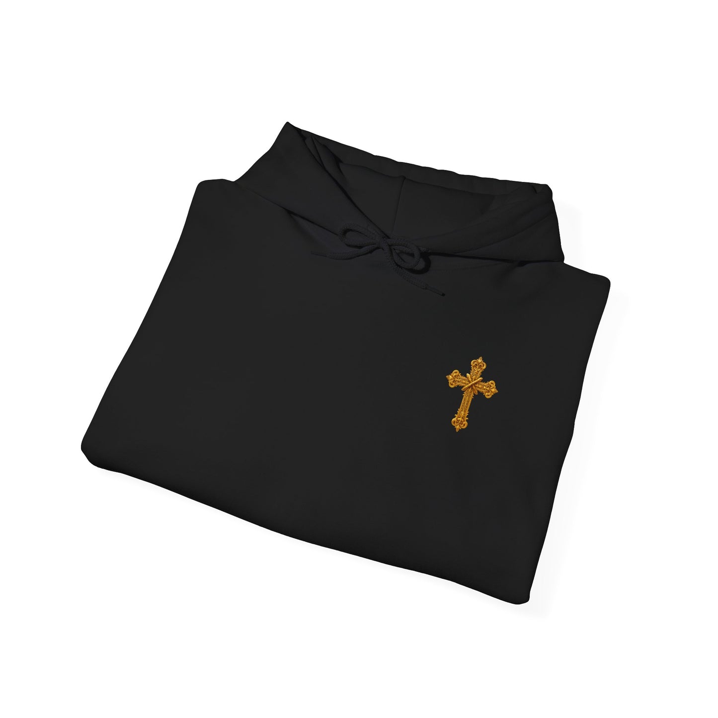 In God We Trust (Gold) - Men's Christian Hoodie with Golden Cross