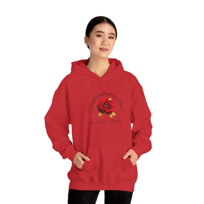 Handcrafted by God Rose Women's Hoodie – Christian Apparel (Dark Lettering)