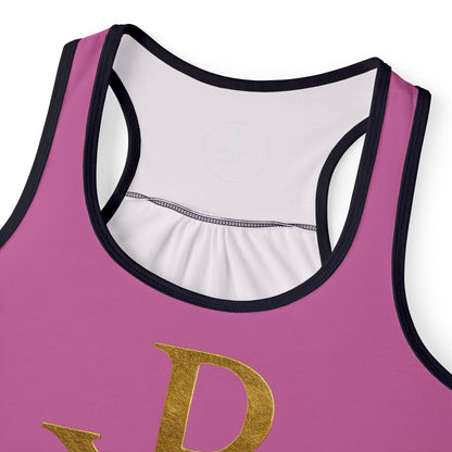 Chi Rho Women’s Christian Tank Top in Pink – Symbol of Victory in Christ